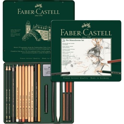 Faber-Castell Pitt Monochrome ceruzakészlet 21db-os, fém dobozos