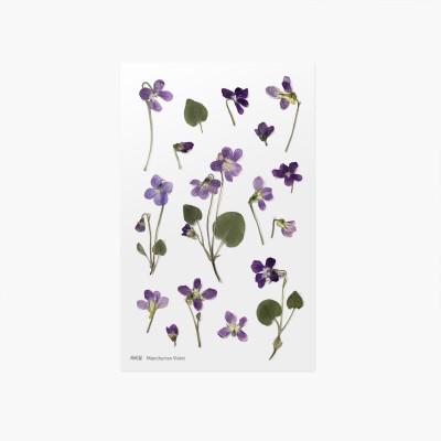 Appree Sticky Pressed Flower Sticker - Manchurian violet