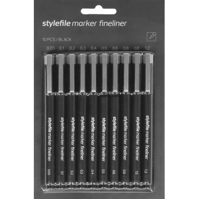 Stylefile marker fineliner műszaki filc szett 10db-os