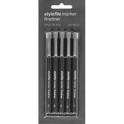 Stylefile marker fineliner műszaki filc szett 'B' 5db-os