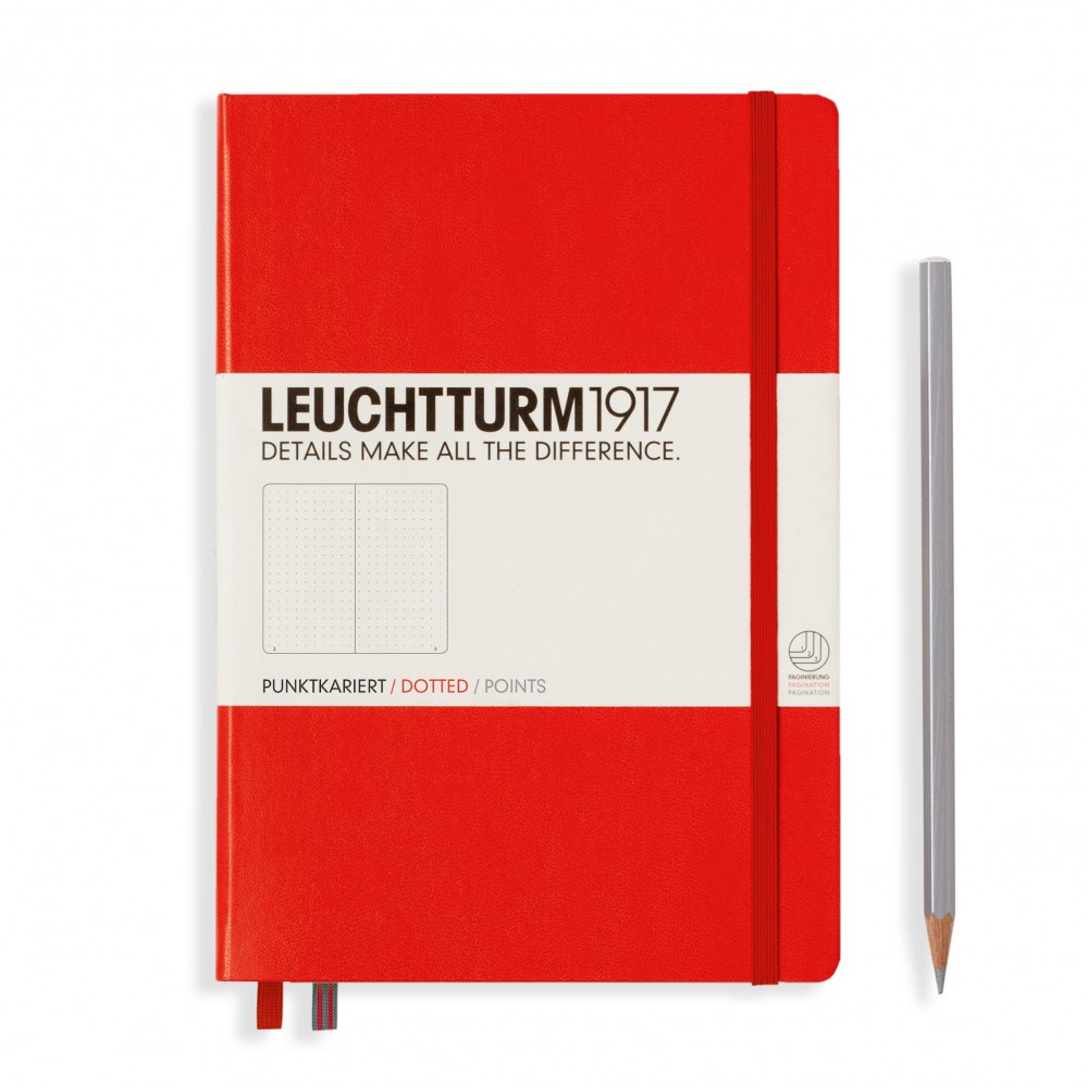 LEUCHTTURM1917 Medium A5 pontozott lapos NOTEBOOK, red