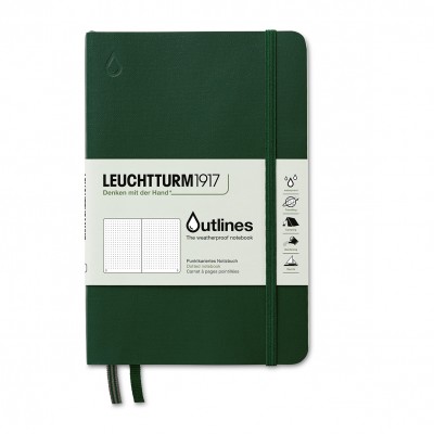 Leuchtturm1917 Outlines notebook, Walden green, puha borítós (B6+), pontozott