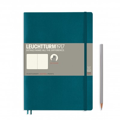 LEUCHTTURM1917 Composition B5 pontozott lapos SOFTCOVER notebook, pacific green