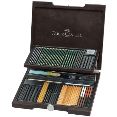 Faber-Castell Pitt Monochrome ceruzakészlet 85 darabos, fa dobozos