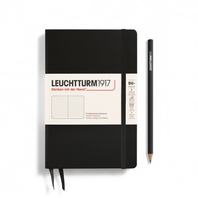 LEUCHTTURM1917 Hardcover B6+ pontozott lapos notebook, fekete