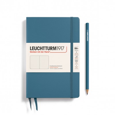 LEUCHTTURM1917 Hardcover B6+ pontozott lapos notebook, kőkék