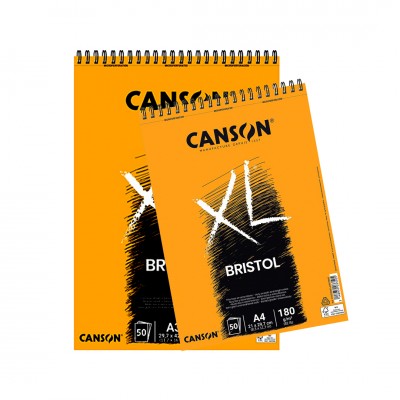 CANSON "XL" BRISTOL fehér rajzpapírtömb A4 180g/50ív rövid oldalán ragasztott