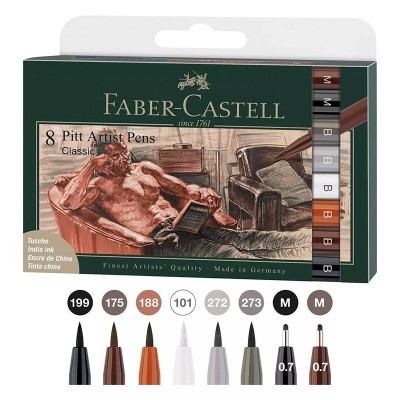 Faber-Castell Pitt Artist ecsetfilc készlet 8db, Classic